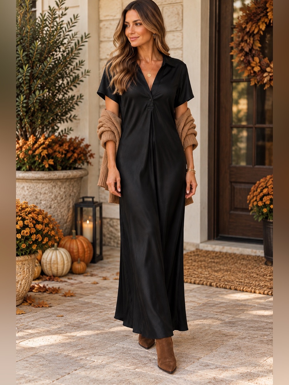J.Crew Black Button Front Maxi Shirt Dress Size 14